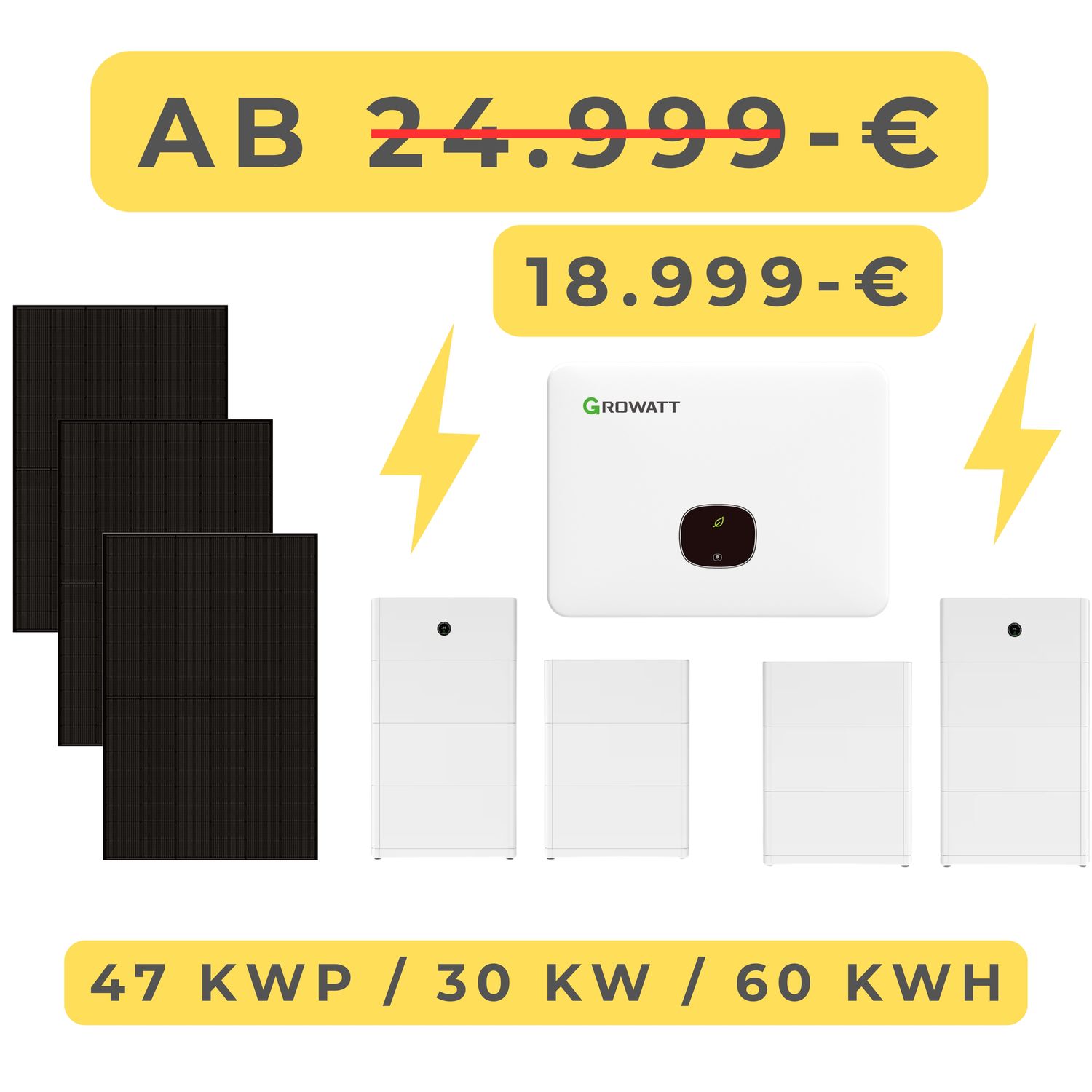 Industrielle Inselanlage 47 kWp / 30 kW inkl. 60 kWh Speicher