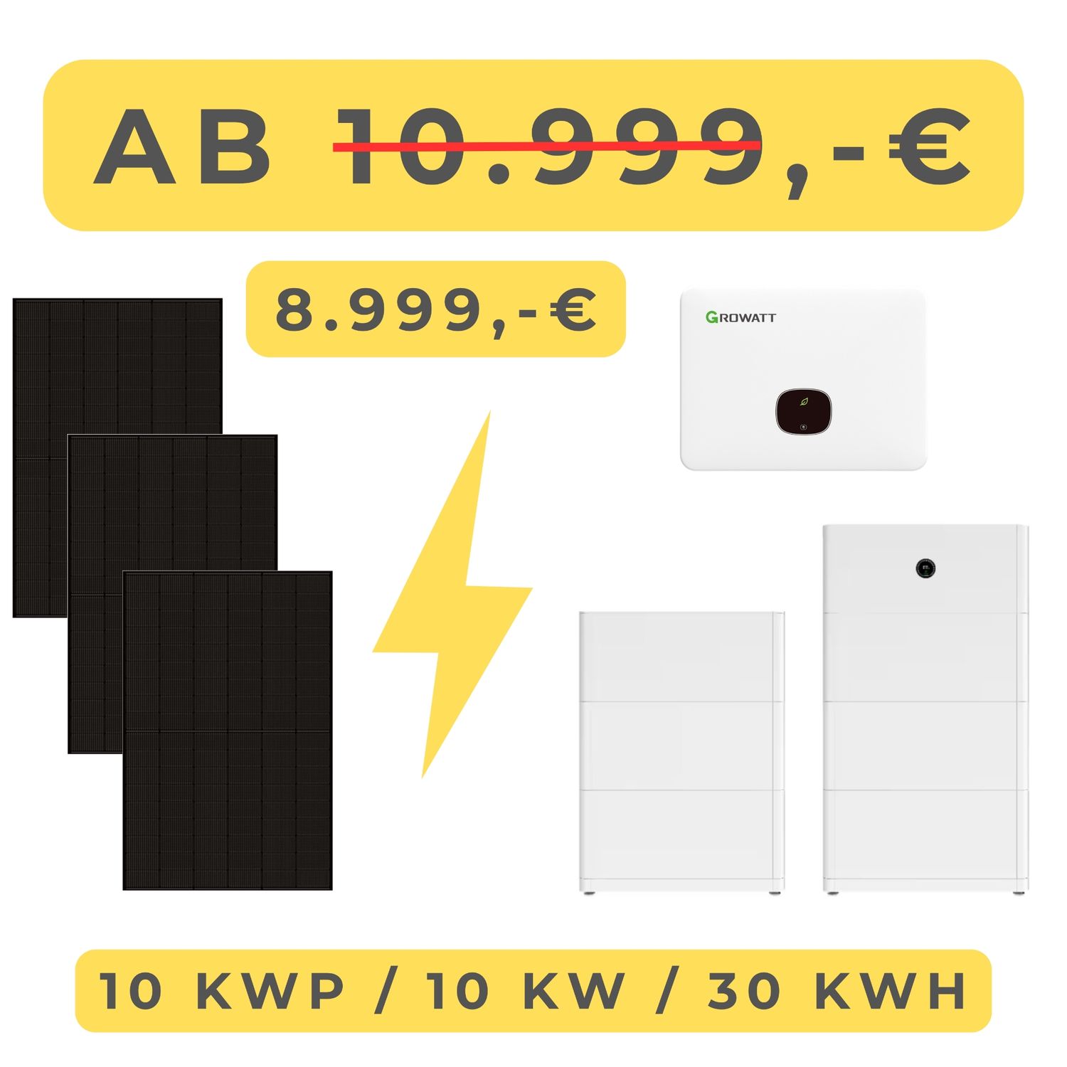 PV-Anlage 10 kW inkl. 30 kWh Speicher