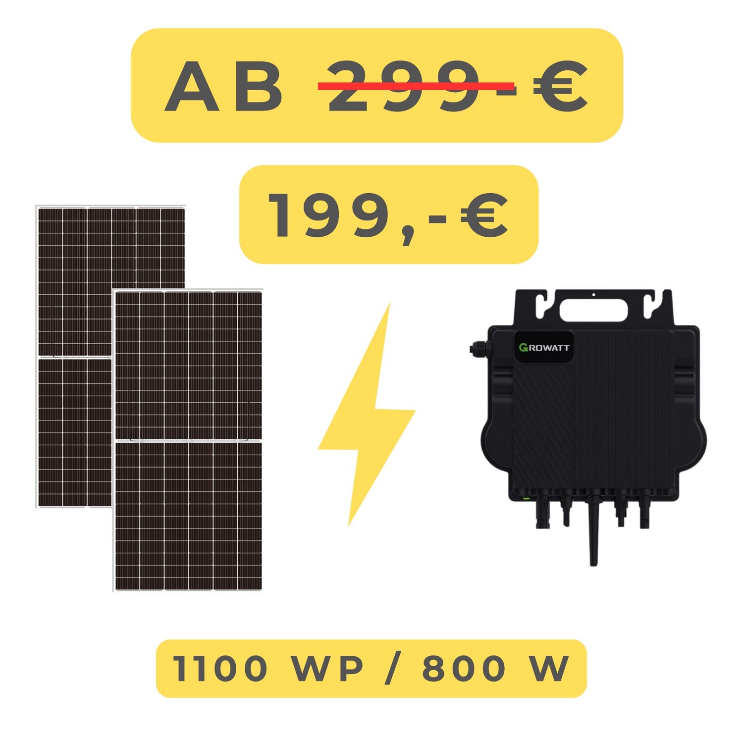 Balkonkraftwerk 1100Wp / 800W