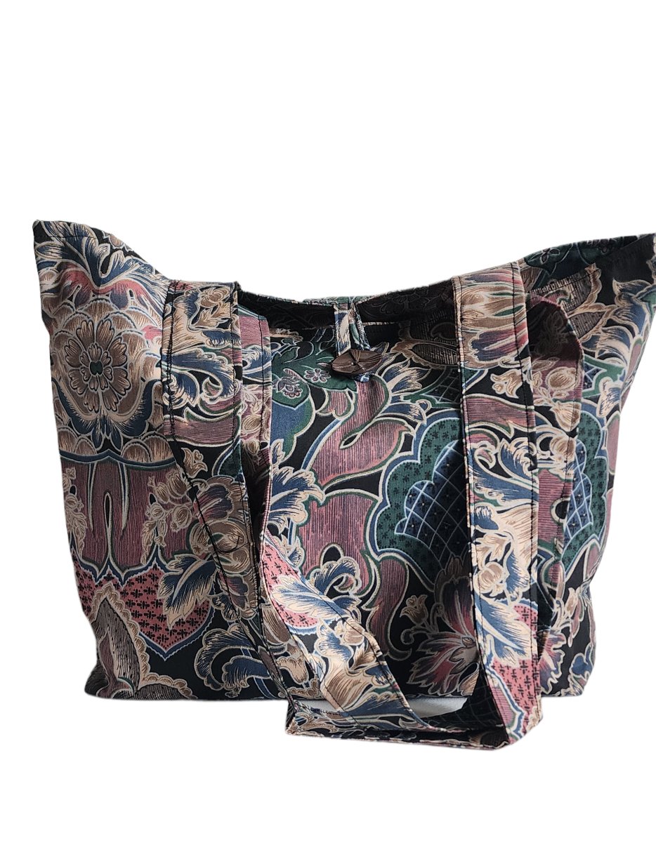 Brown printed totebag
