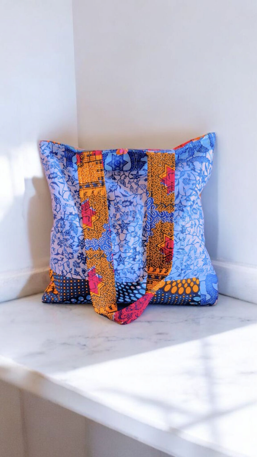 Yeirdesign beautiful blue handmade totebag 