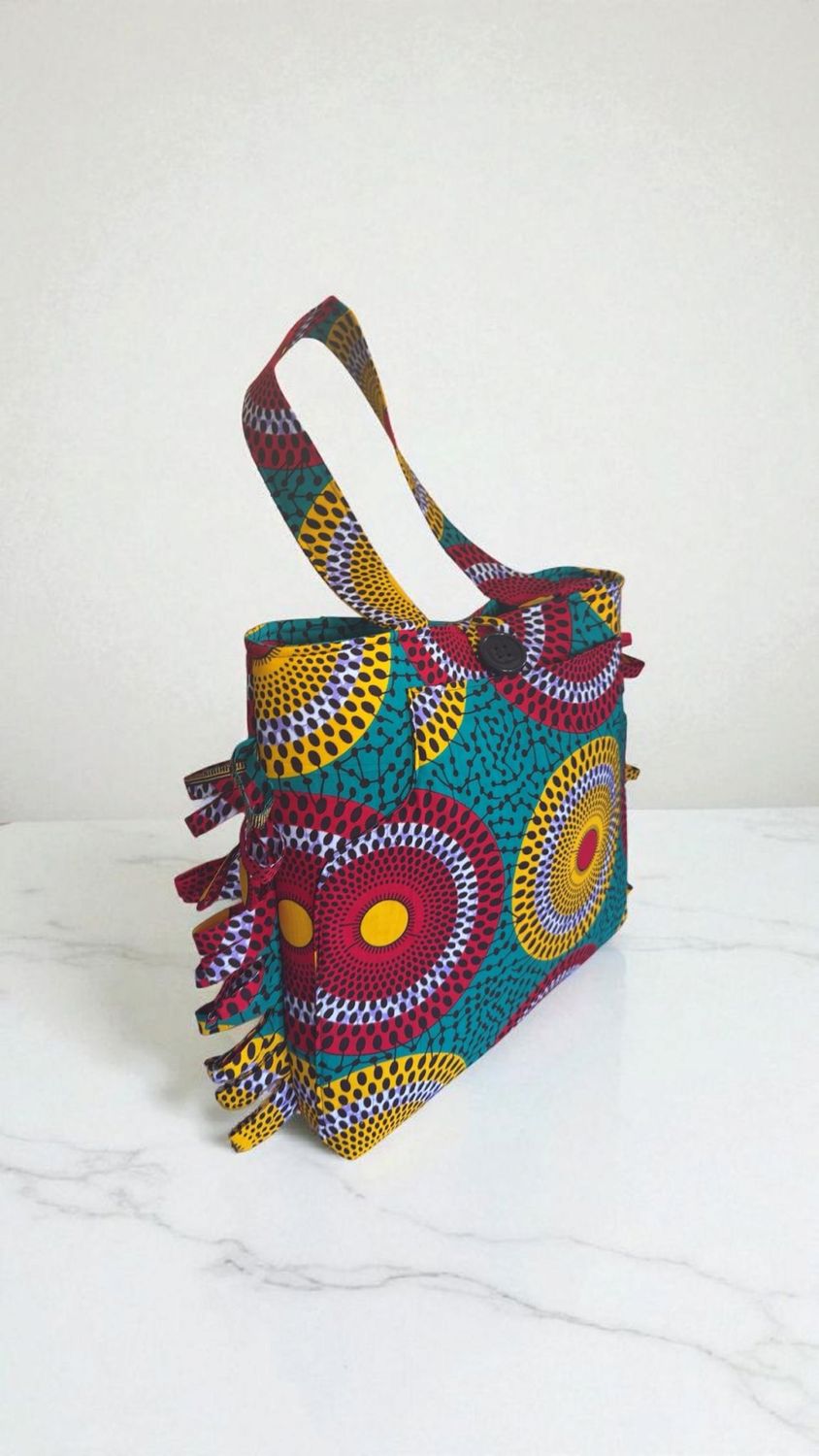 African ankara fabric totebag 
