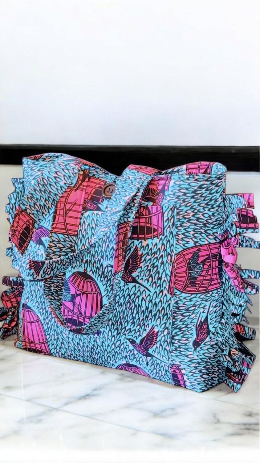 Yeirdesign African ankara print totebag 