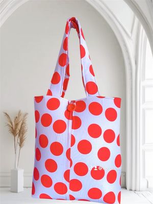 Yeirdesign red and white totebag