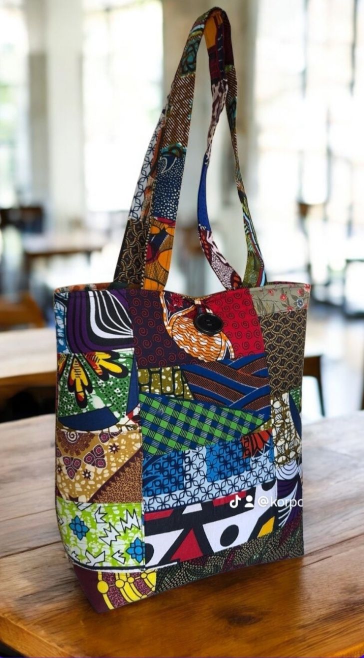 Yeirdesign African fabric print totebag 