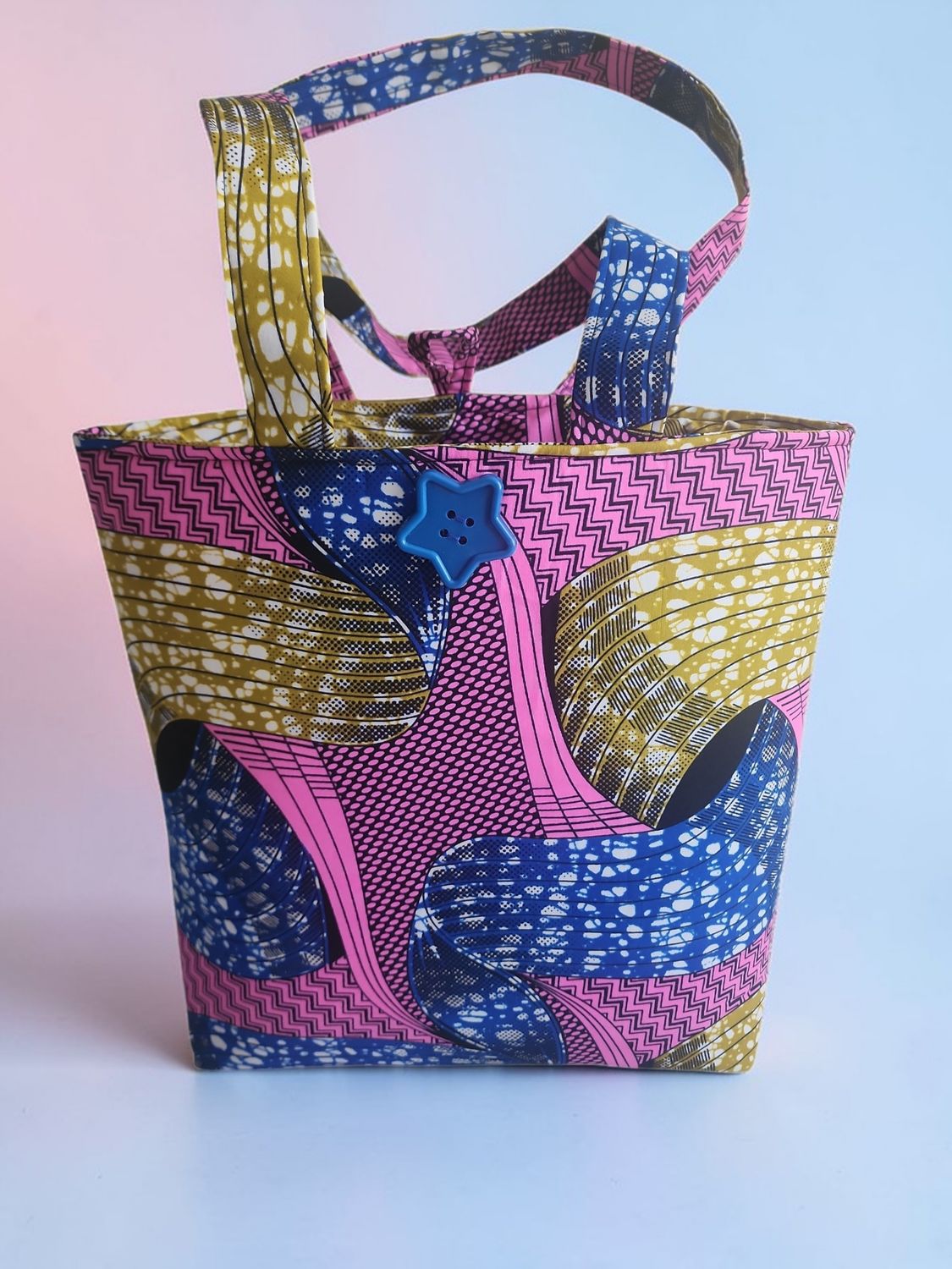 Blue handmade totebag 