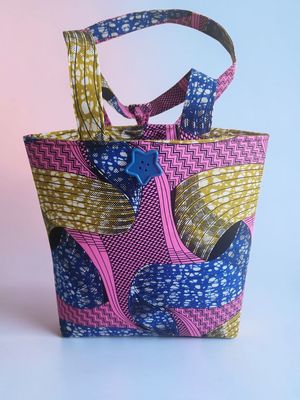 Blue handmade totebag