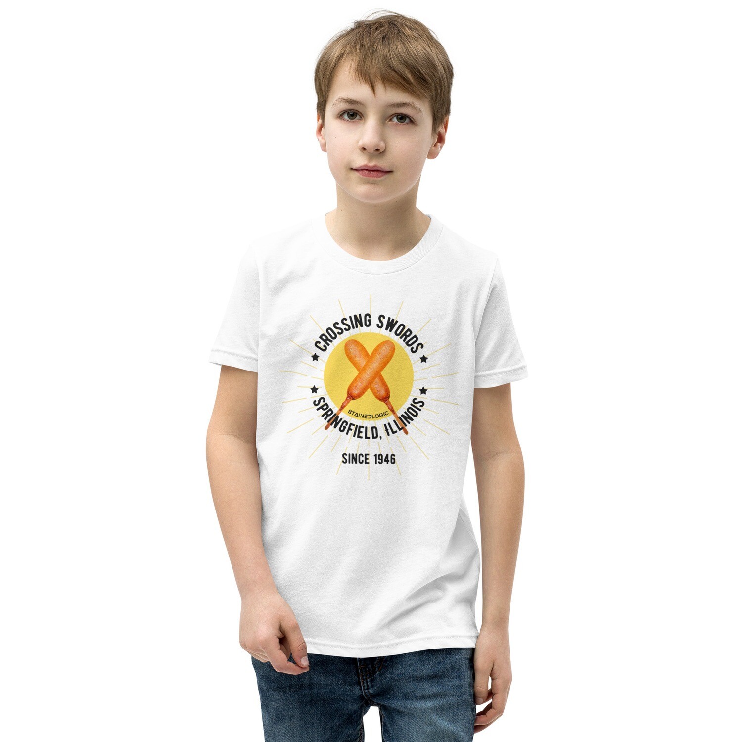 StainedLogic Corn Dog Springfield Illinois Youth Graphic Tee