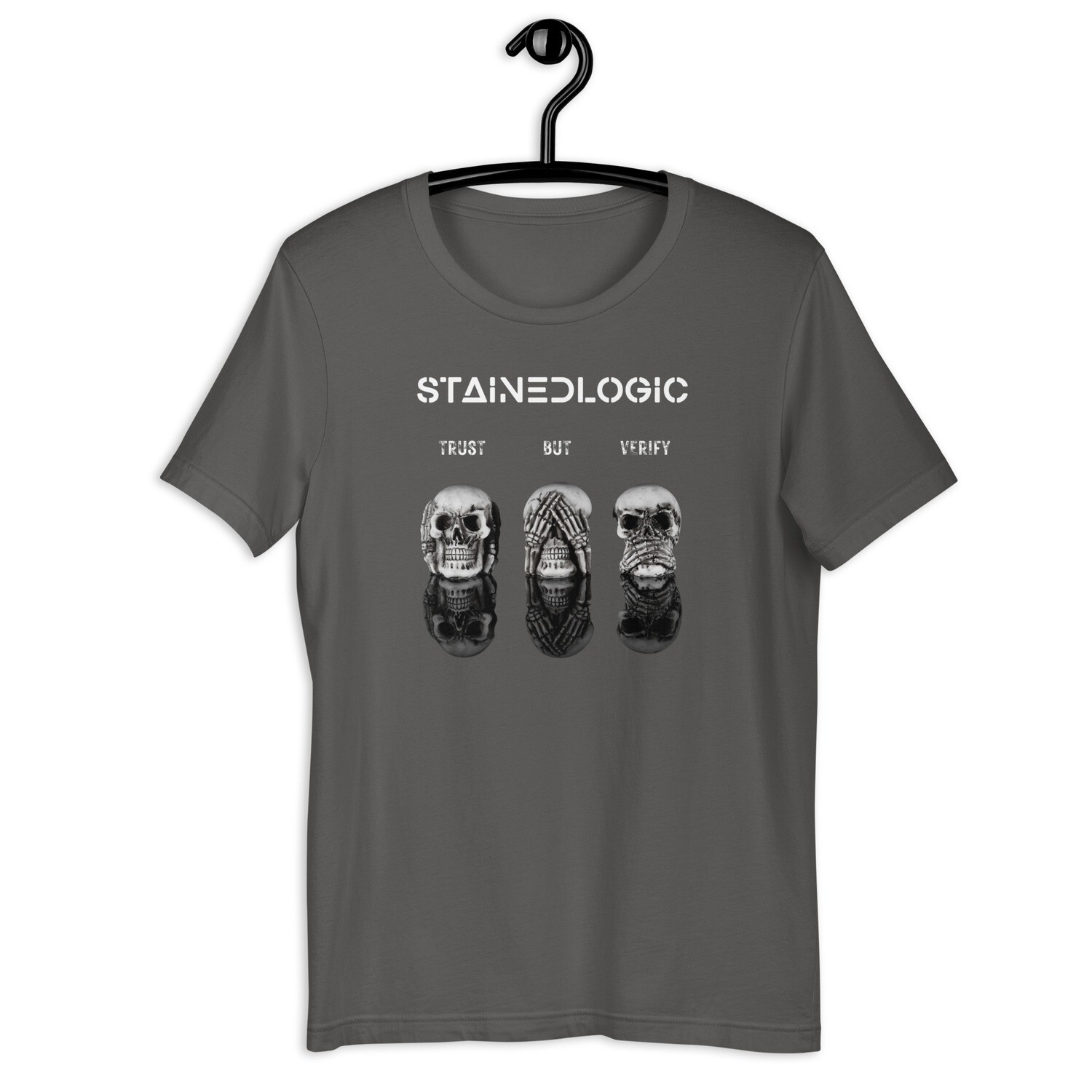 StainedLogic Trust but Verify Skull Graphic Tee