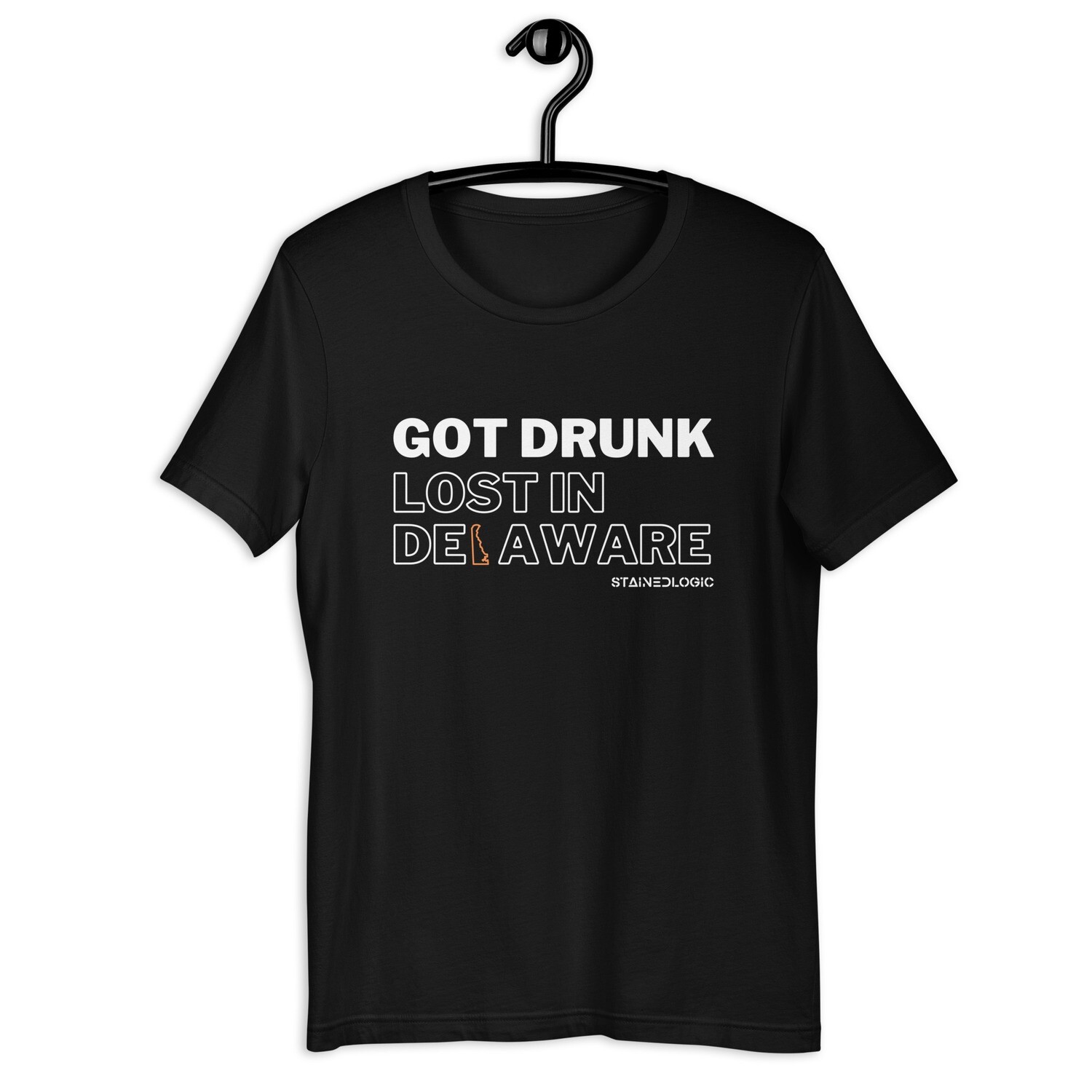 StainedLogic Got Drunk Lost in Delaware Men&#39;s Graphic Tee