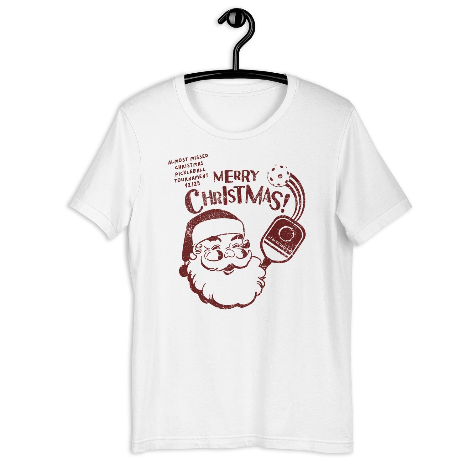 StainedLogic Santa Missed Christmas PickleBall Distressed Graphic Tee