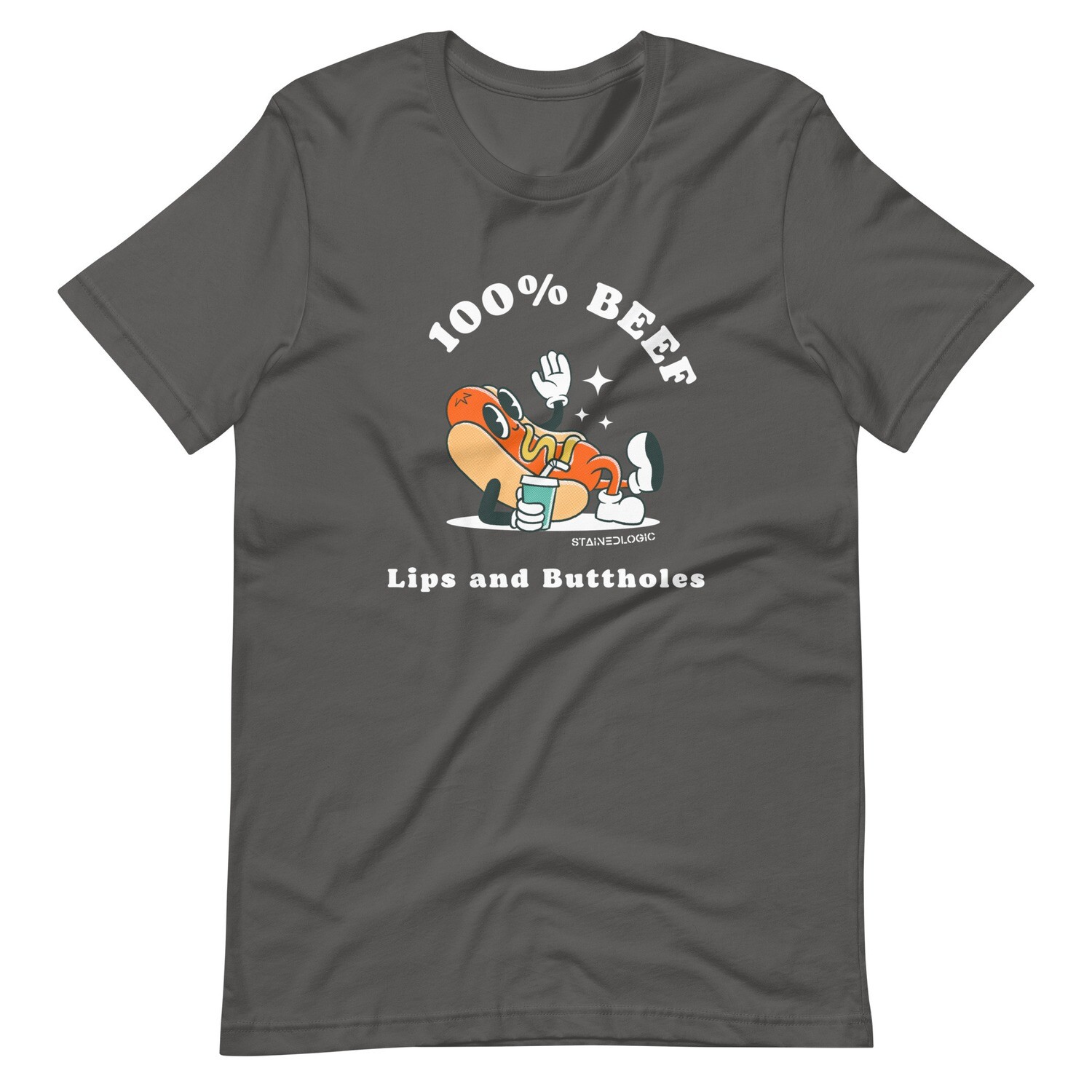 StainedLogic 100% Beef Hot Dog Graphic Tee