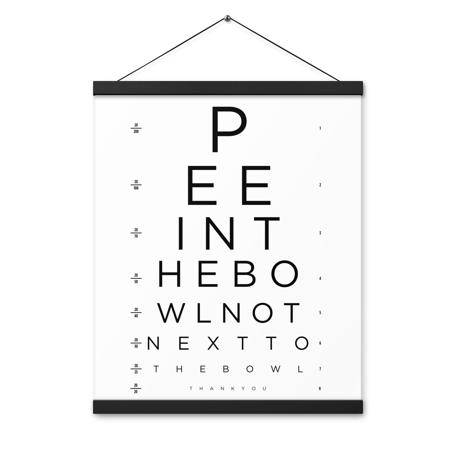 StainedLogic Bathroom Eye Exam Matte Poster with Black Magnetic frame 16&quot;x20&quot;