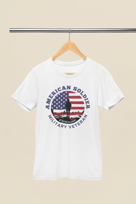 StainedLogic American Soldier Military Veteran Graphic T-shirt