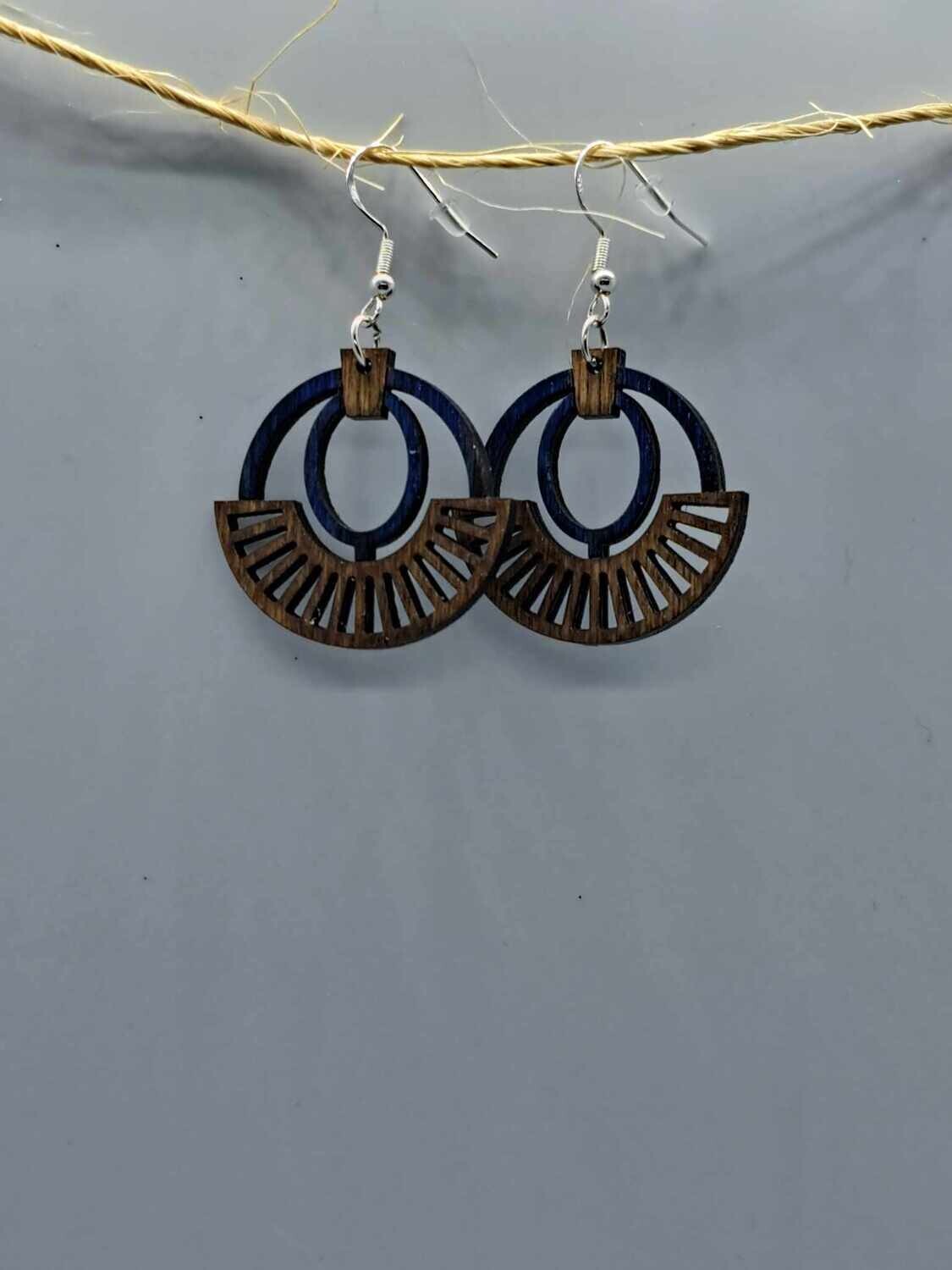 Laser Cut Wood Dangle Earrings