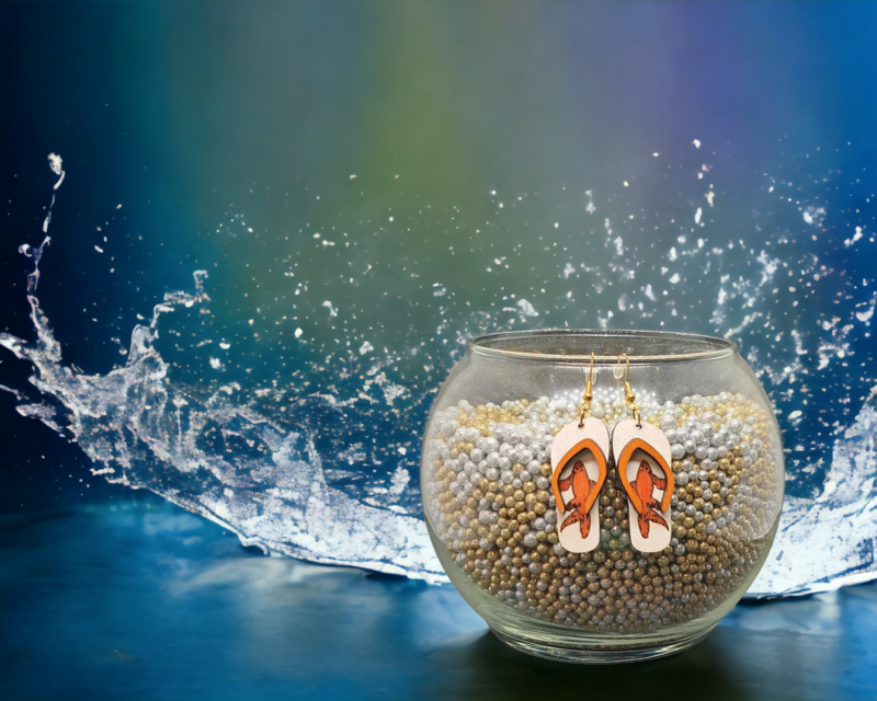 Flip Flop Fish Dangle Earrings