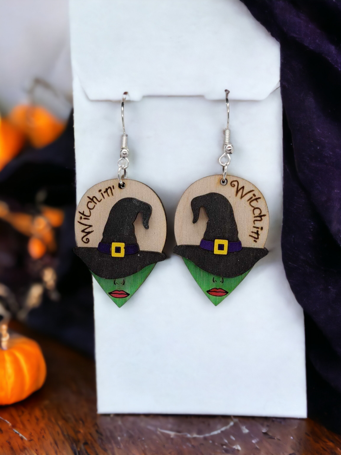 Witchin&#39; Dangle Halloween Earrings