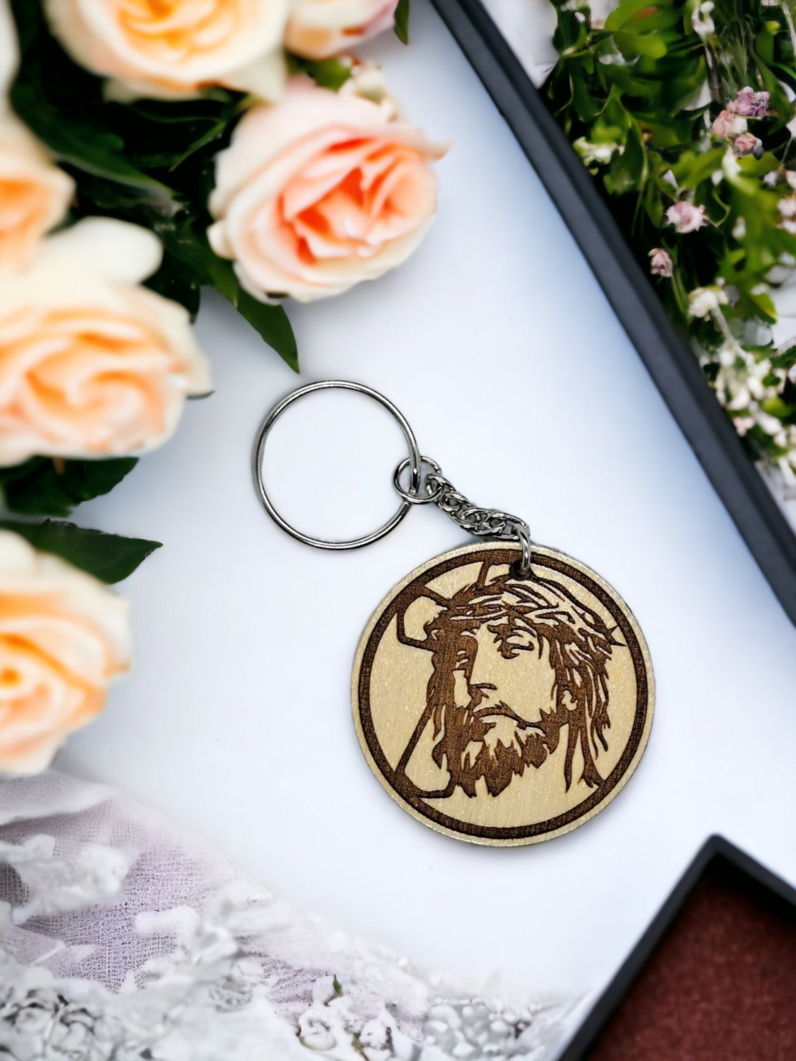 Jesus Christ Wooden Keychain