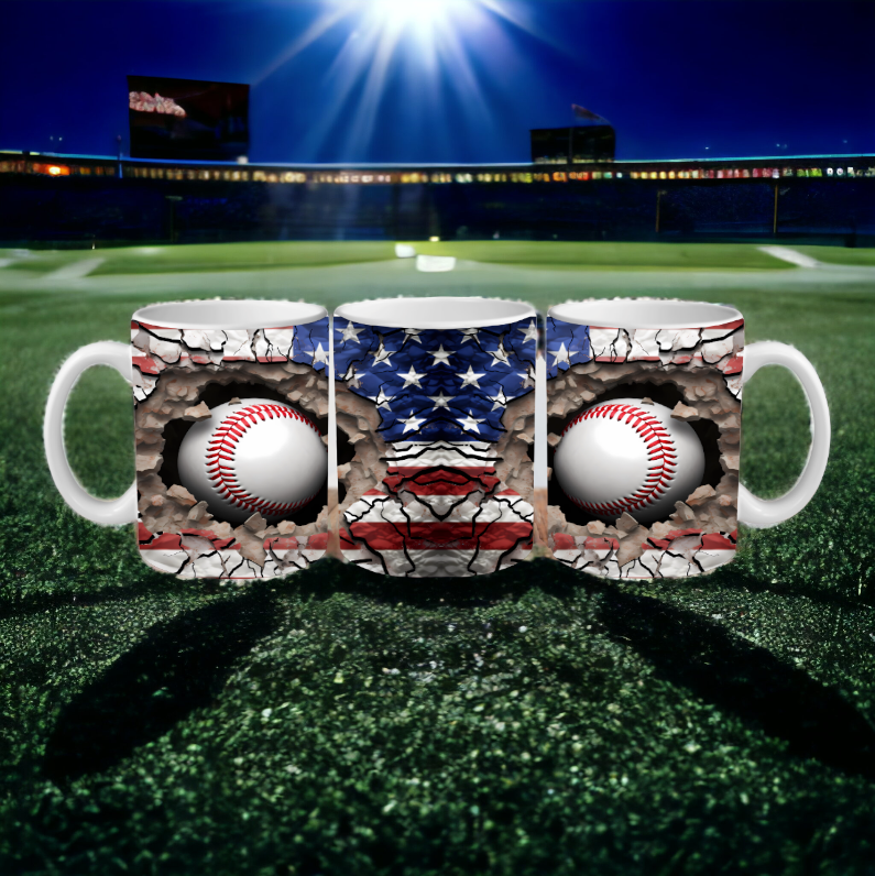 3D Baseball Mug