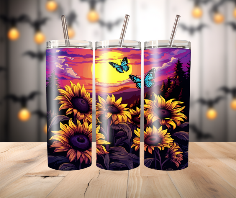 Sunflower and Butterfly 20oz Tumbler