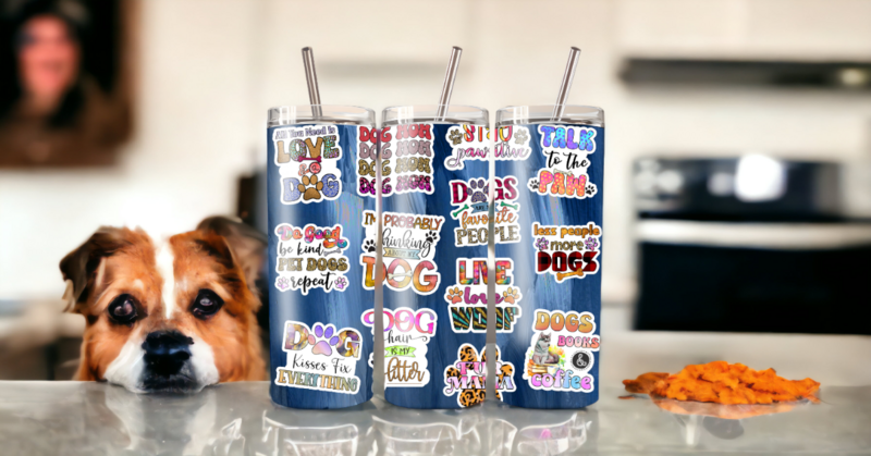 Dog Quotes Sticker 20oz Skinny Tumbler