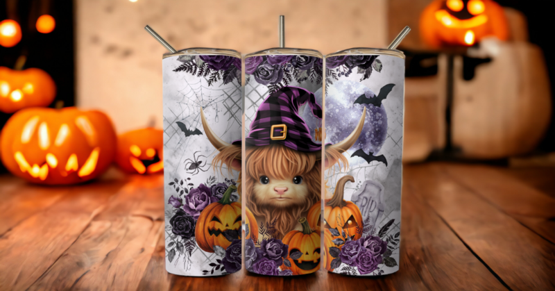 Baby Highland Cow Halloween 20oz Skinny Tumbler