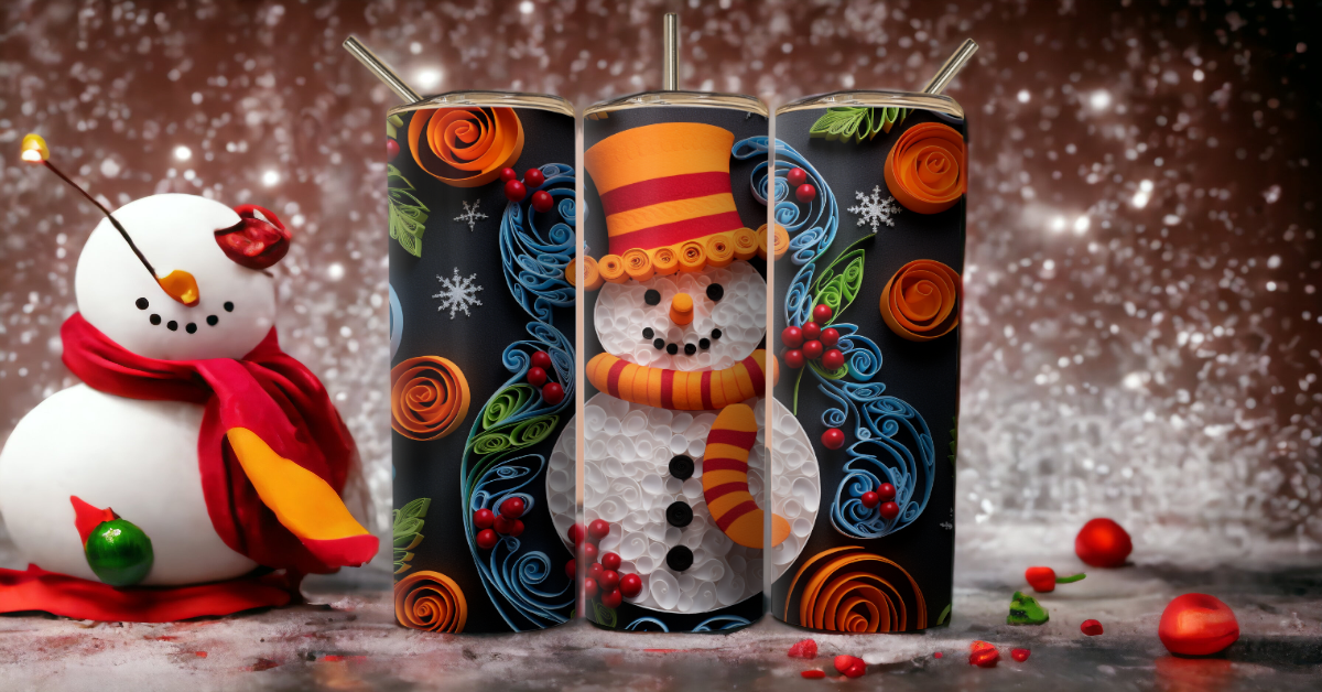 3D Rolled Paper Snowman