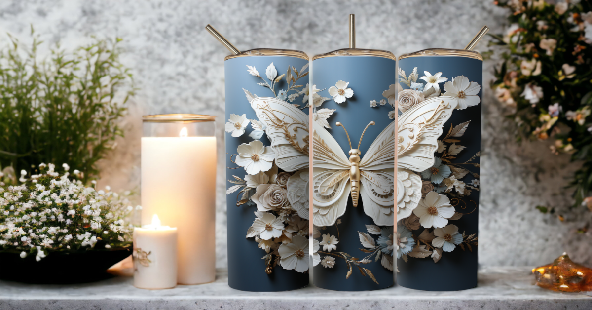Blue and Cream Butterfly
