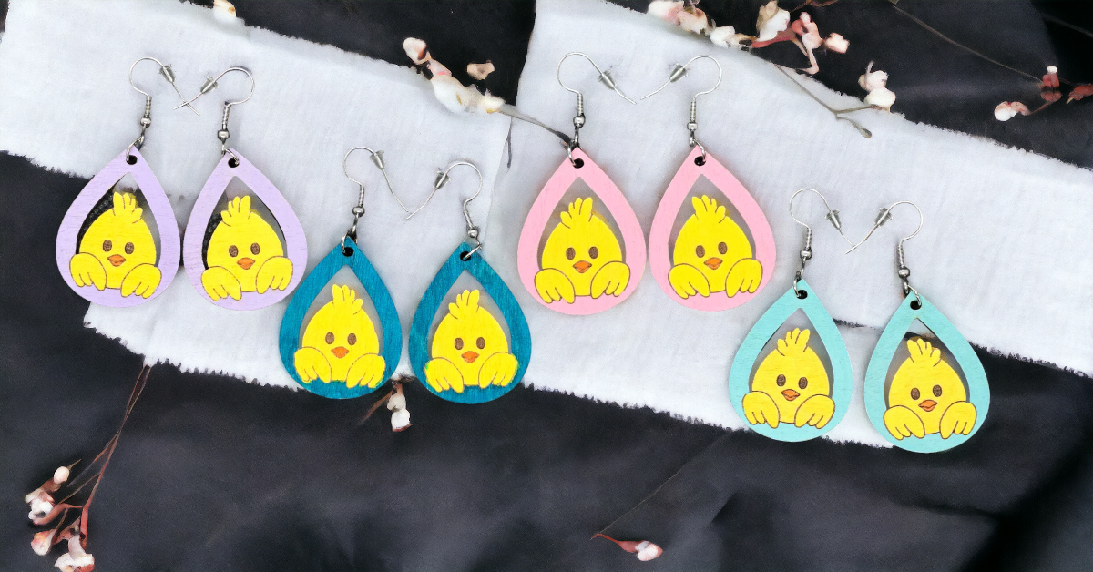 Teardrop Chick Easter Earrings