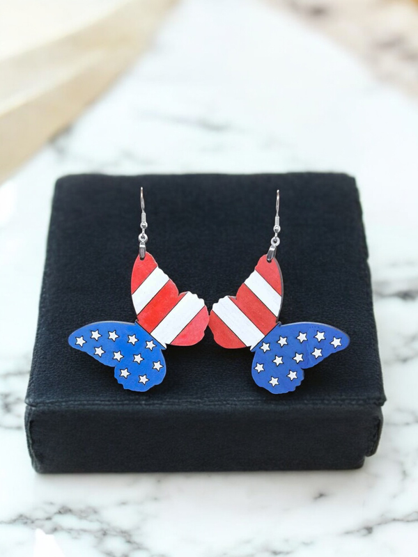 DIY American Butterfly Earrings