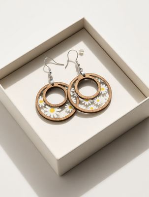 Acrylic &amp; Wood Earrings