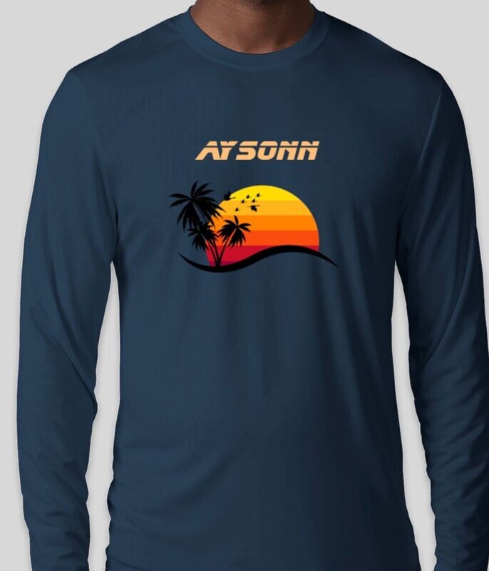 Sunset graphic navy blue