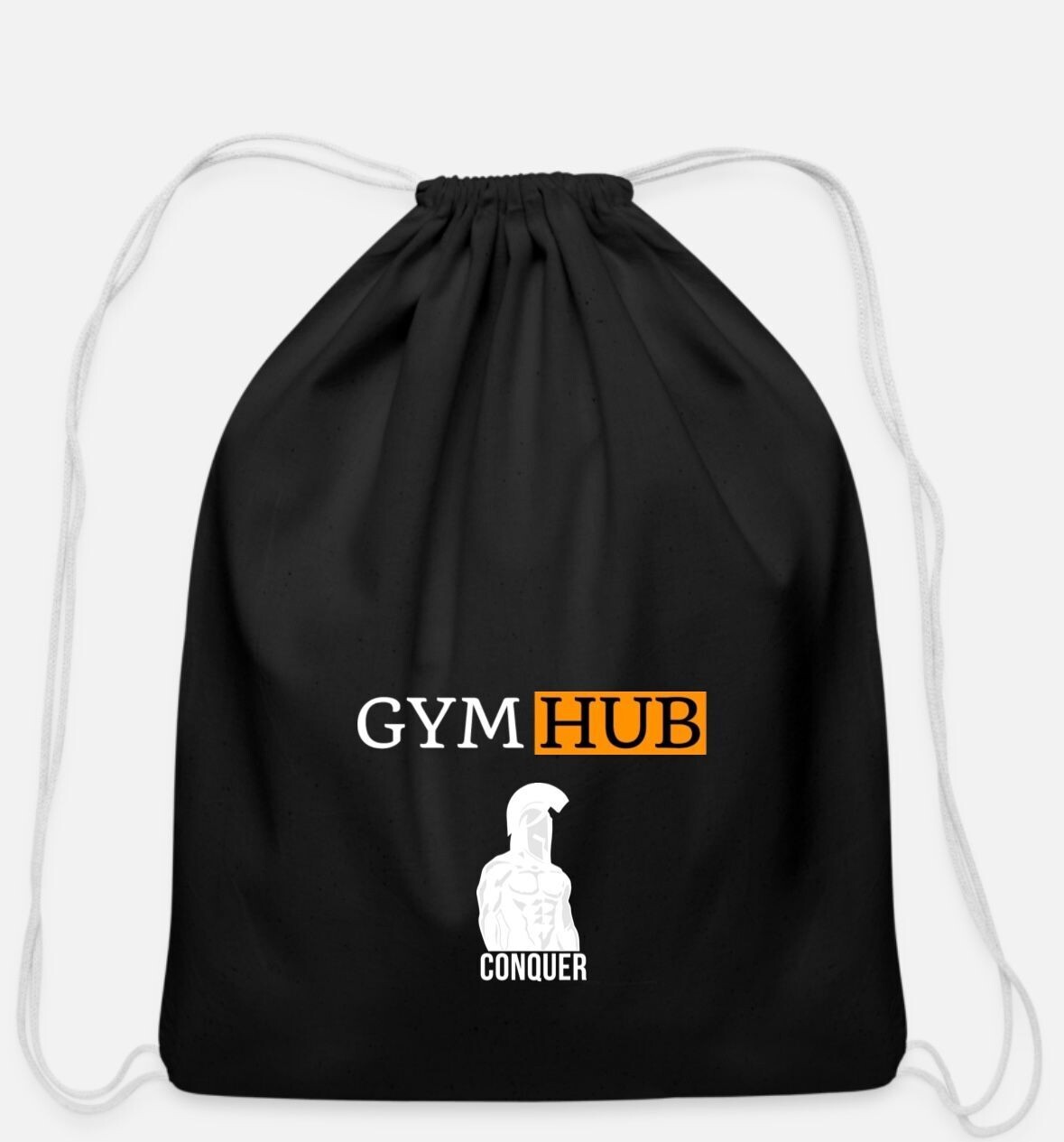 Black gym hub draw string bag