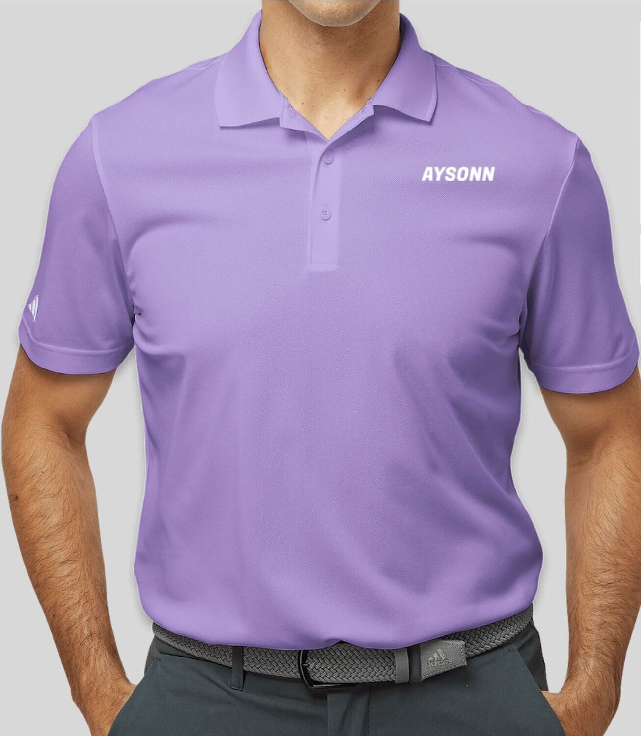 Purple golf polo