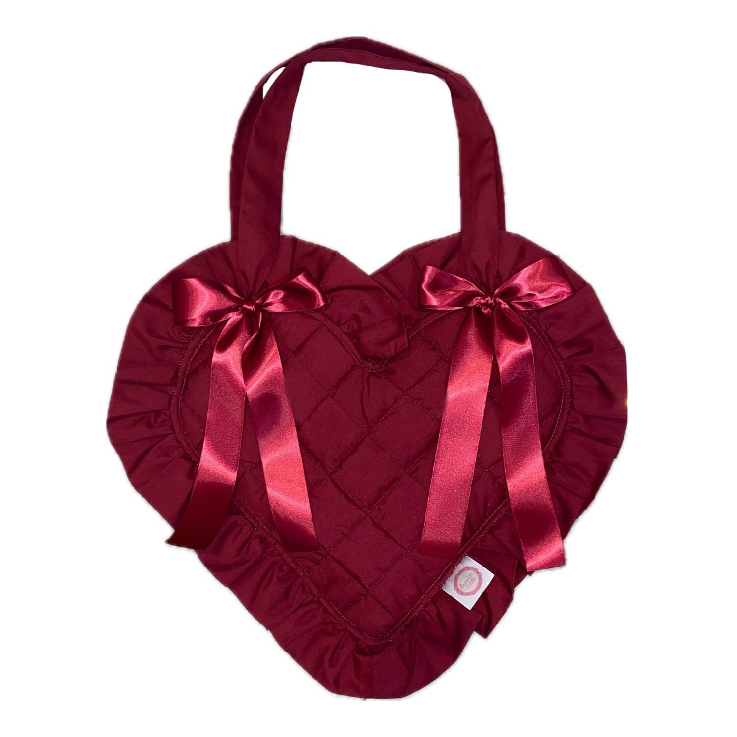 Maroon Patchwork Heart Bag
