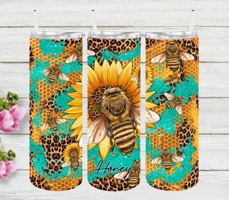 Bees Honeycomb Sunflowers Leopard 20 30 oz