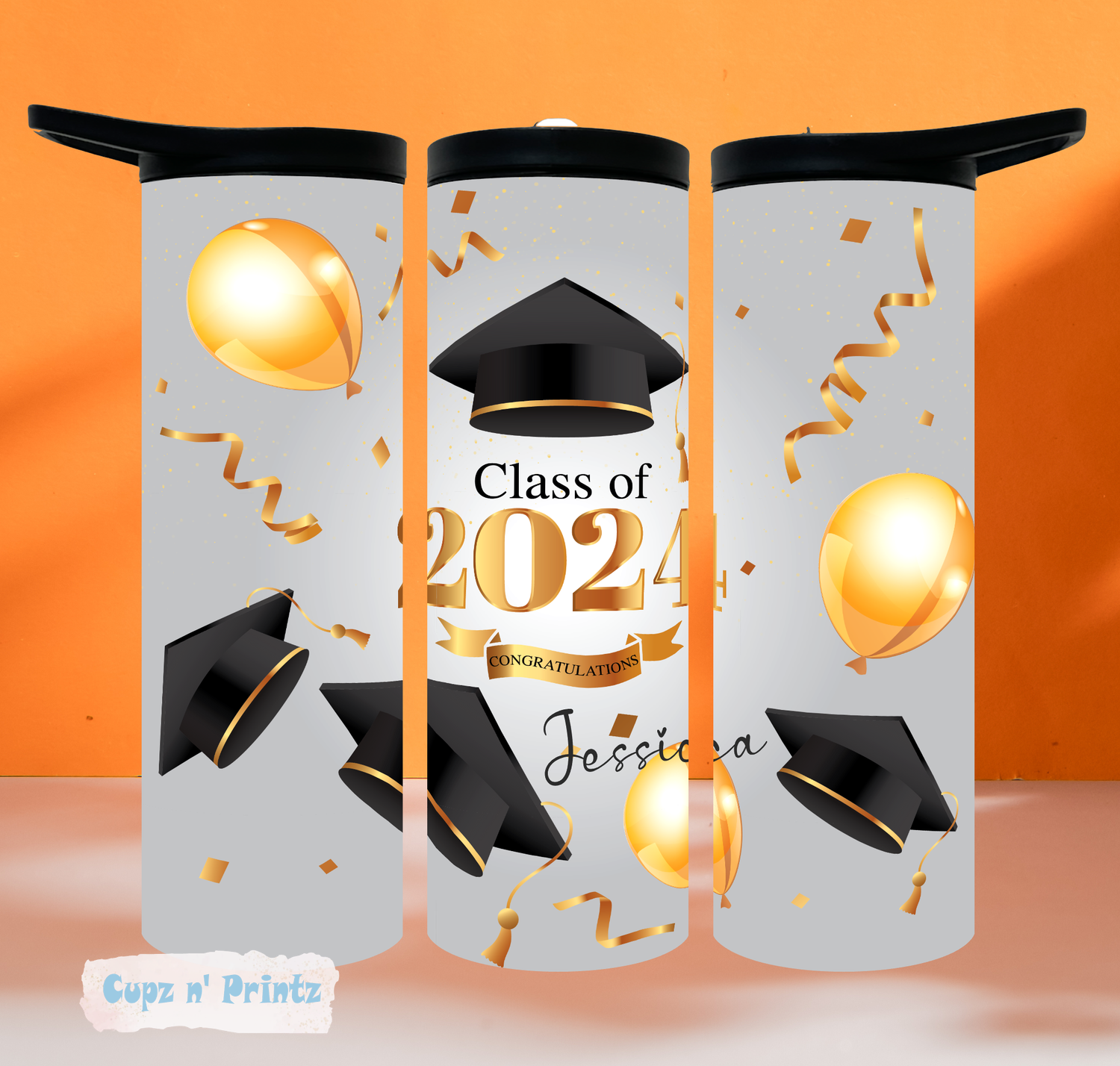 Class of 2024 Senior Grad Silver Gray 20 30oz