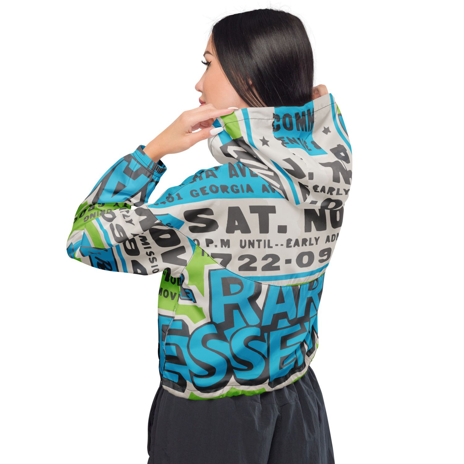 GO GO POSTER Women’s cropped windbreaker
