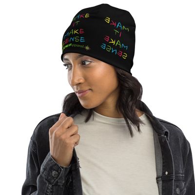 Make it Make Sense All-Over Print Beanie