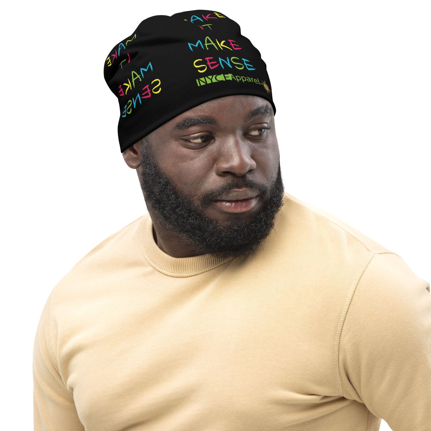 Make it Make Sense All-Over Print Beanie