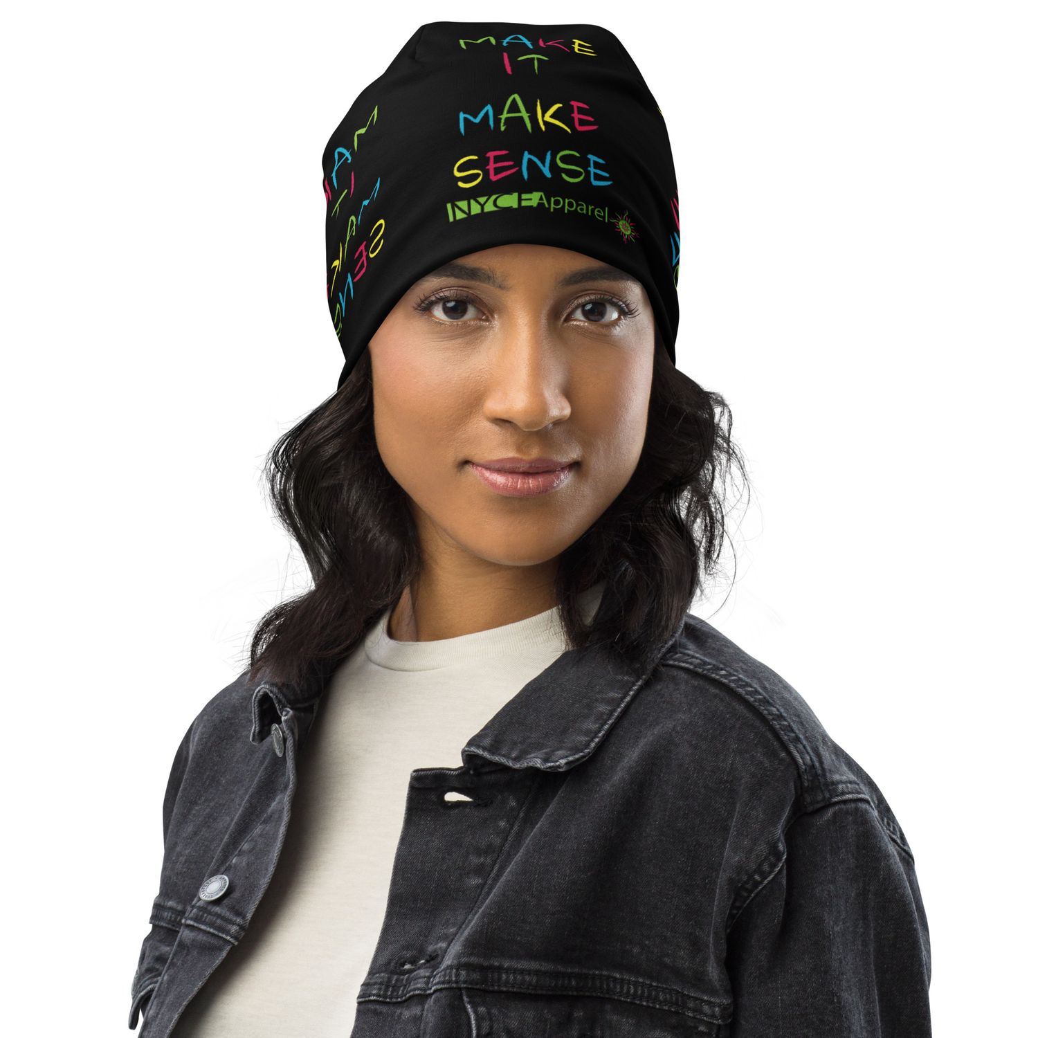 Make it Make Sense All-Over Print Beanie