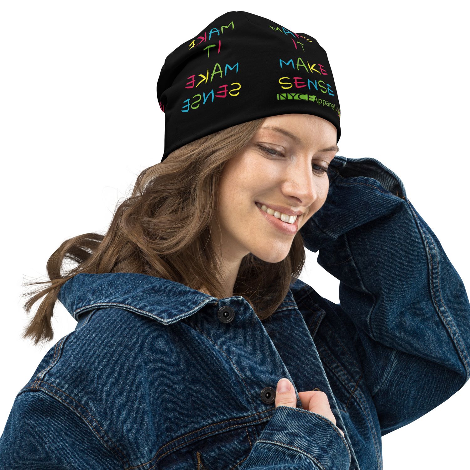 Make it Make Sense All-Over Print Beanie