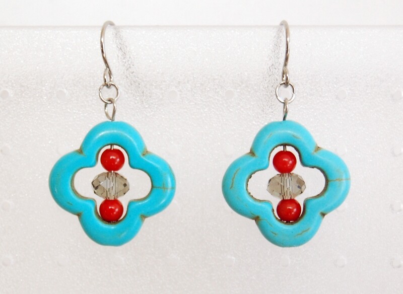 Arabesque Shaped Earrings with Co-op Colors