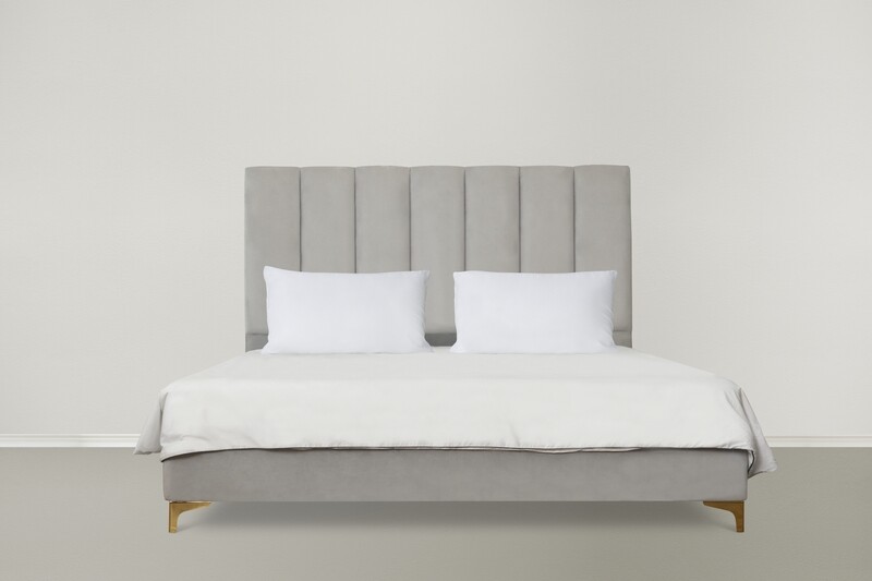 Modern grey bed with pad