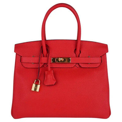 Hermes Birkin 30 Bag Capucine Gold Hardware Togo Leather New w/ Box