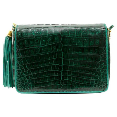 Chanel Emerald Green Crocodile Coco Flap Bag