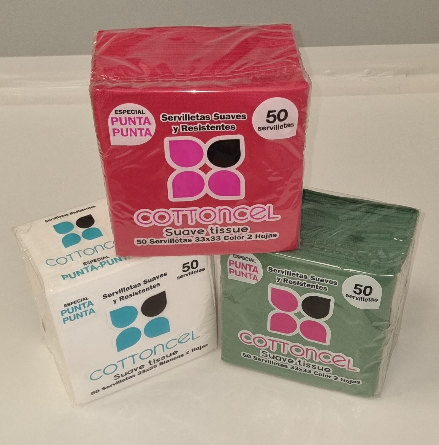 SERVILLETA 33X33 P&amp;P BLANCO,ROJO, VERDE(CONSULTAR COLORES)50UD