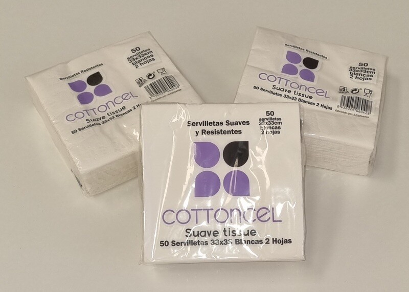 SERVILLETA TISSUE 33X33 2H,50UD