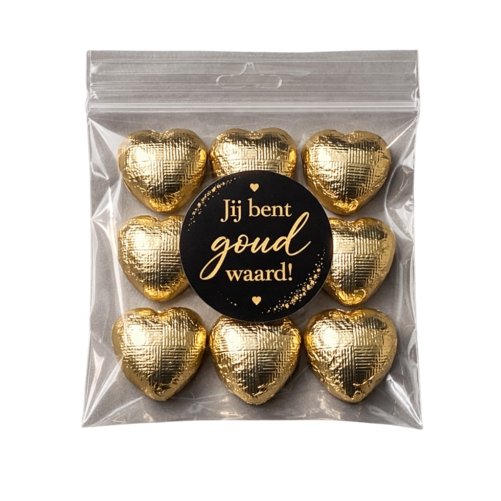R2] Goudkleurige chocolade hartjes