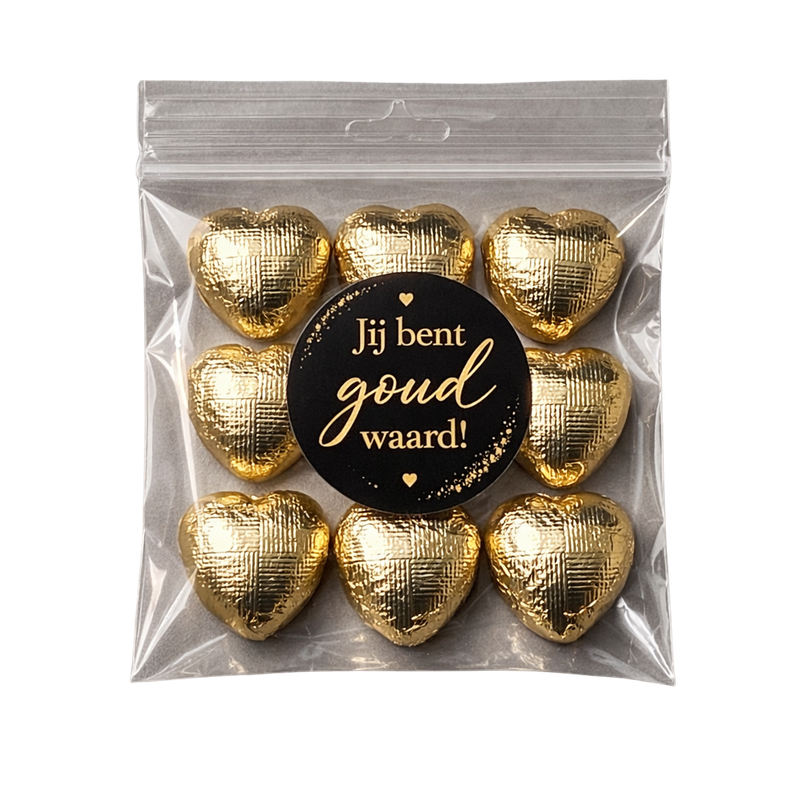 R2] Goudkleurige chocolade hartjes